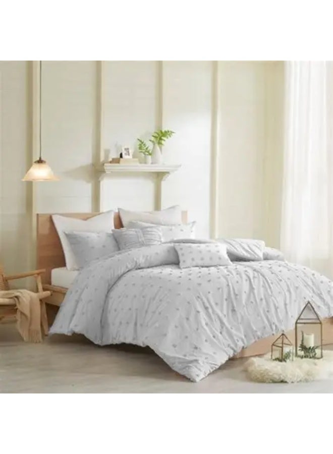 HOMETOPIA Luxury King Size 6-Piece Comforter Set 264×229 cm – Embossed Fabric, Ultra Soft & Breathable Fabric, Comfortable, All-Season Use, Premium Quality, Ideal for AC Rooms & Home Use in Saudi Arabia.